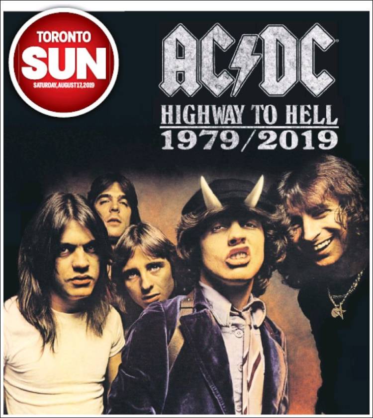 Portada de The Toronto Sun (Canadá)