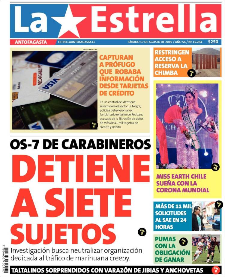 Portada de La Estrella del Norte (Chile)