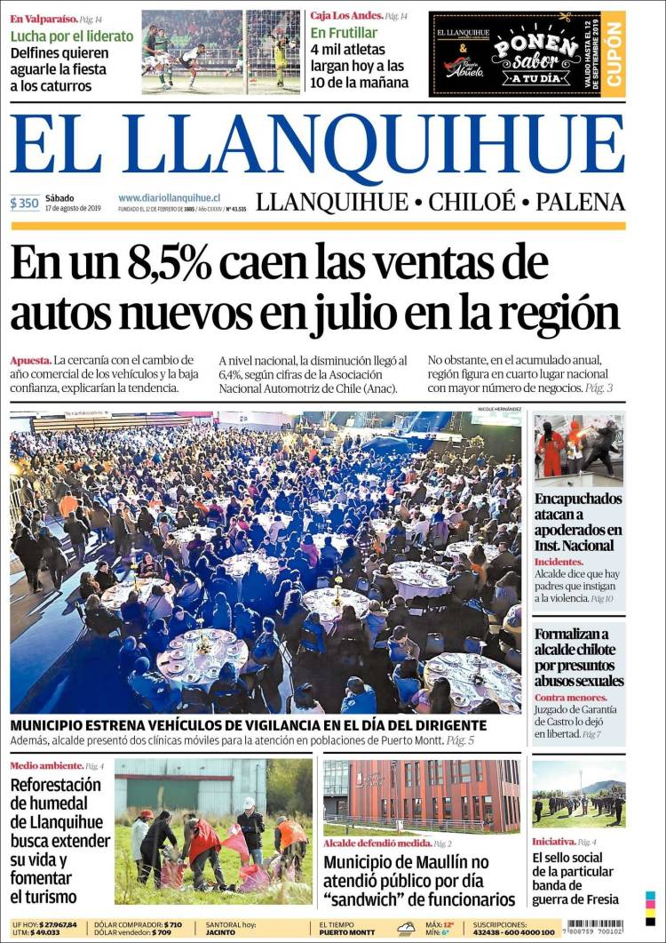 Portada de El Llanquihue (Chile)