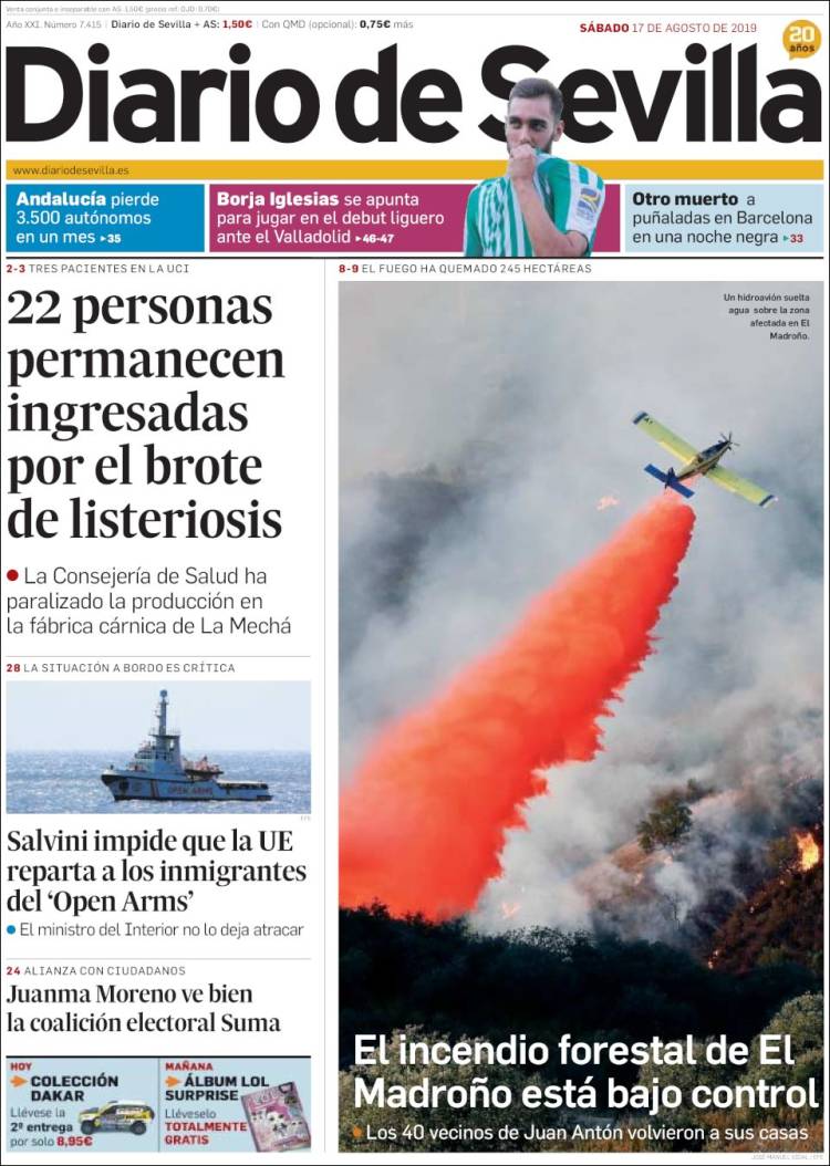 Portada de Diario de Sevilla (España)