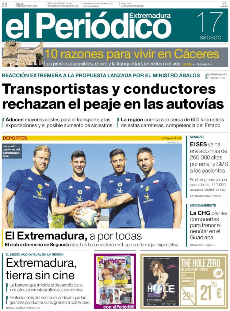 Portada de El Periódico de Extremadura (Spain)