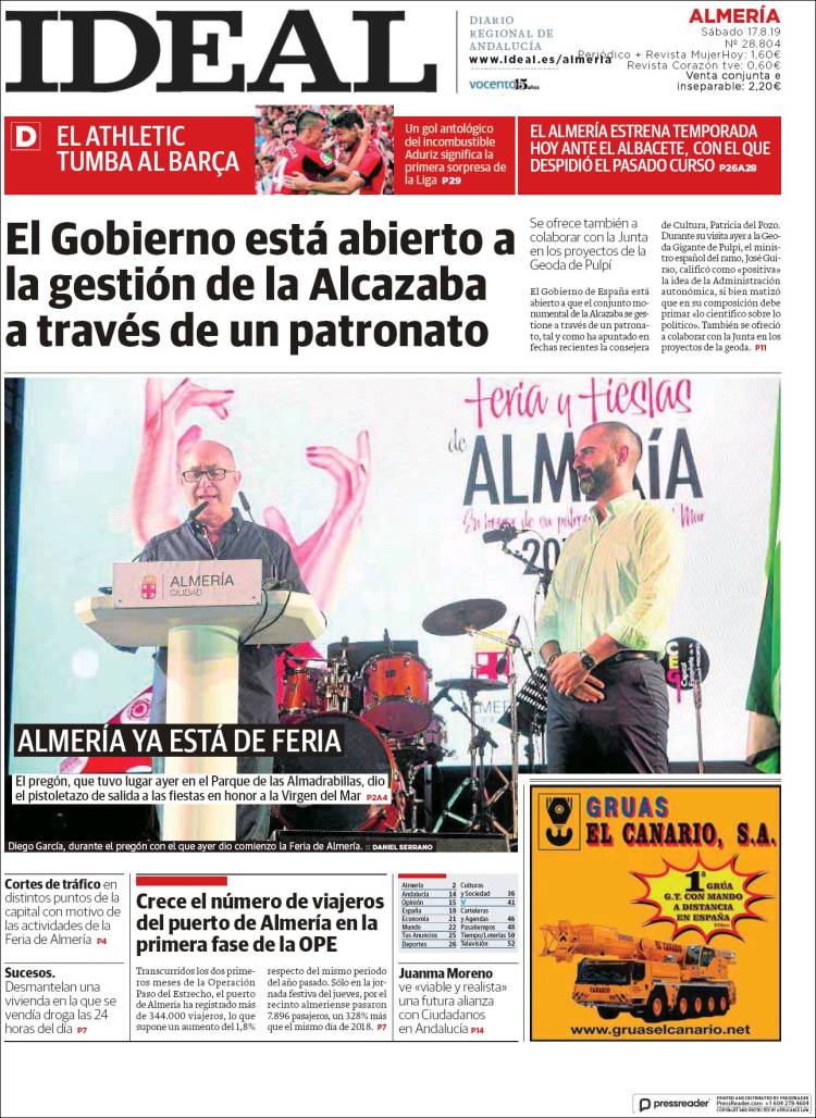 Portada de Ideal Almeria (Spain)