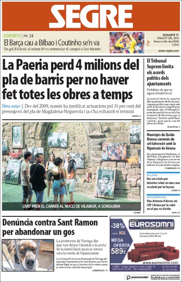 Portada de Segre (España)