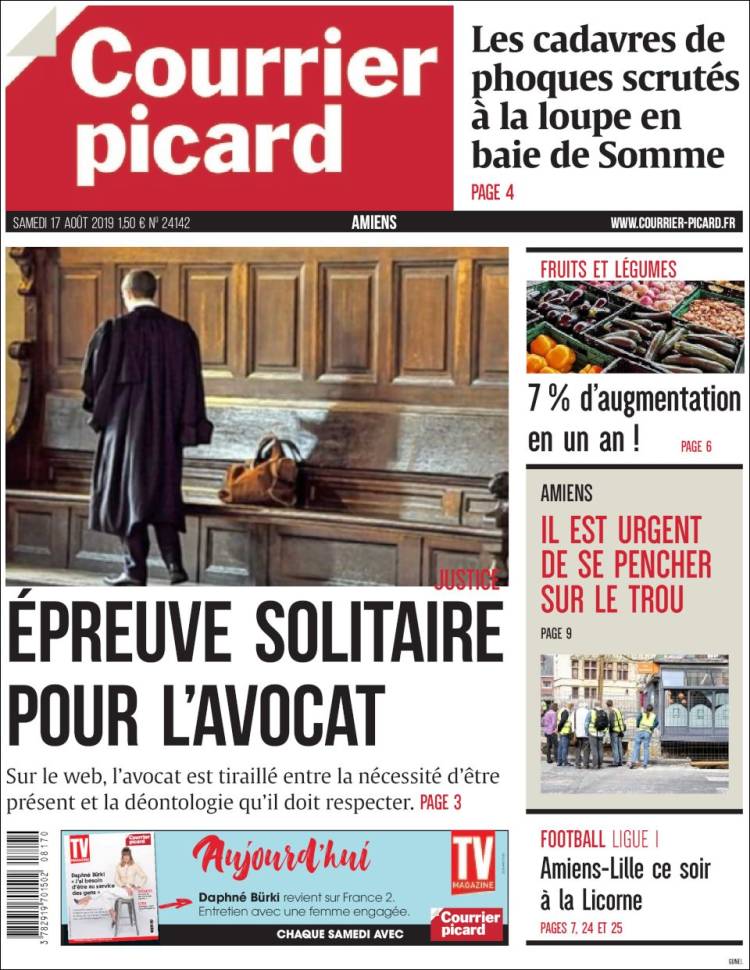 Portada de Courrier Picard (Francia)