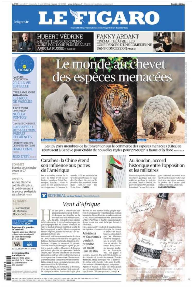 Portada de Le Figaro (Francia)