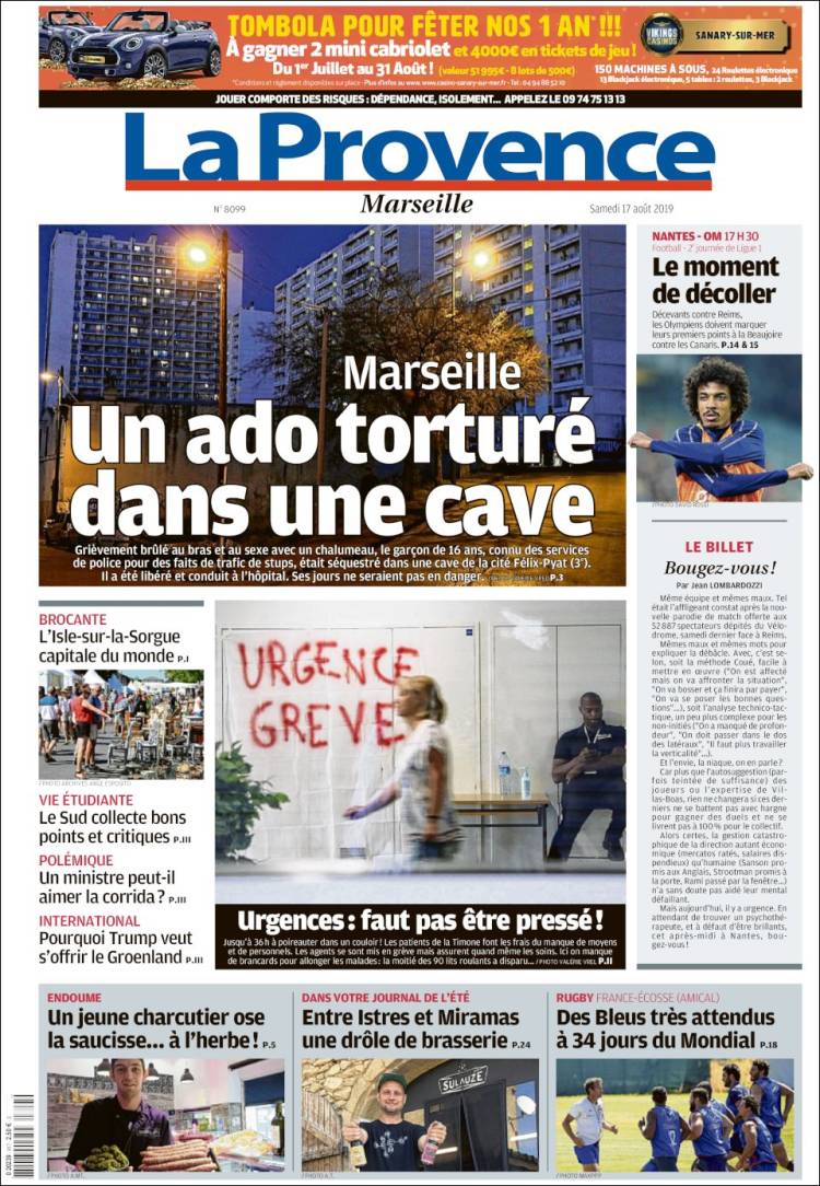 Portada de La Provence (Francia)