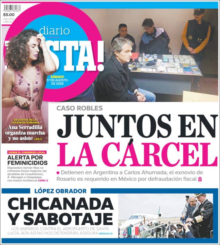 Portada de Diario Basta (México)