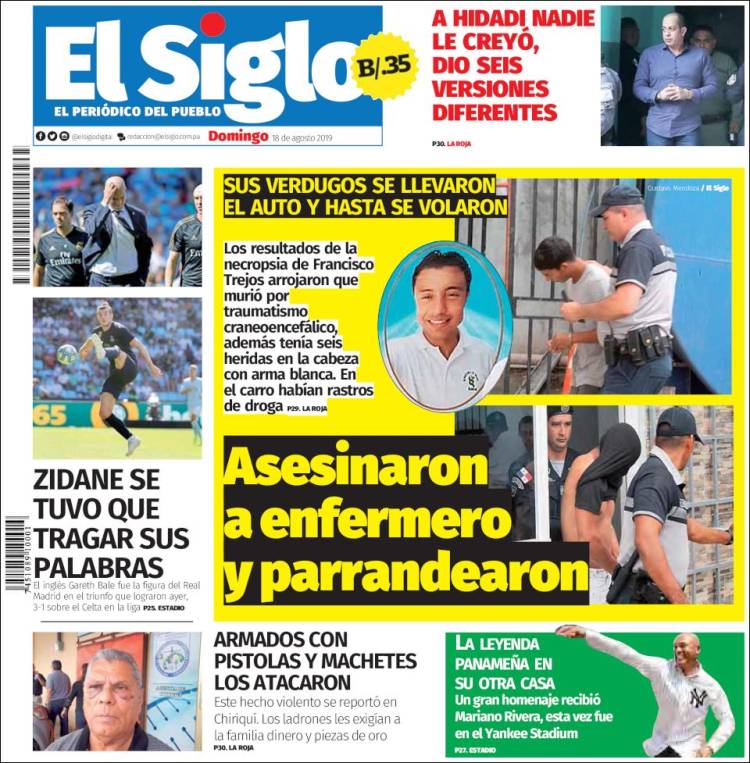 Portada de El Siglo (Panama)