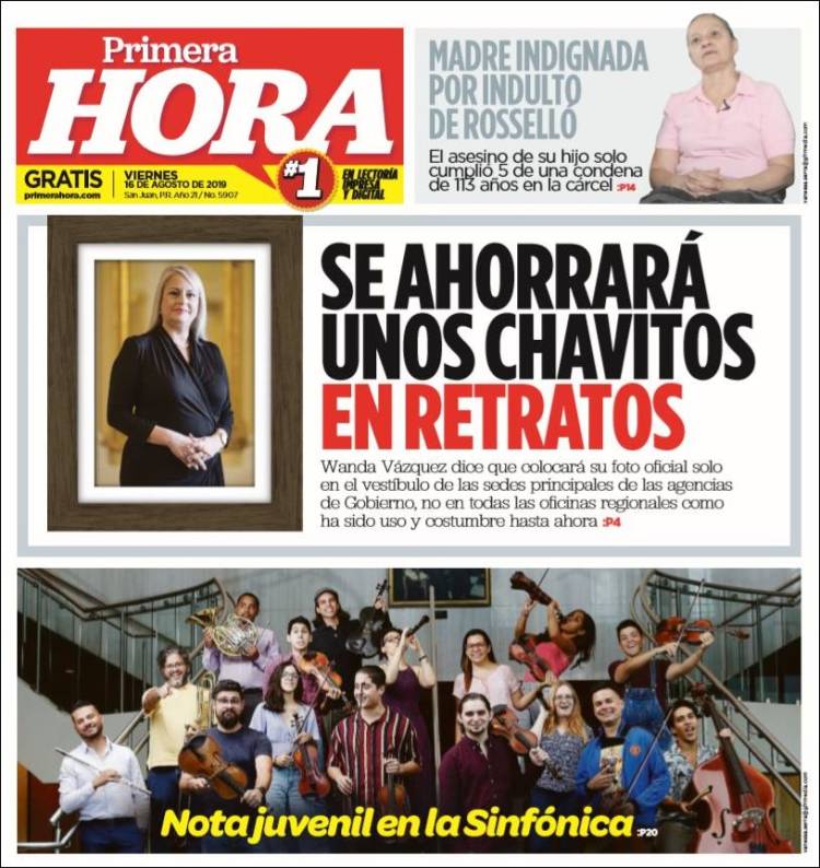 Portada de Primera Hora (Puerto Rico)