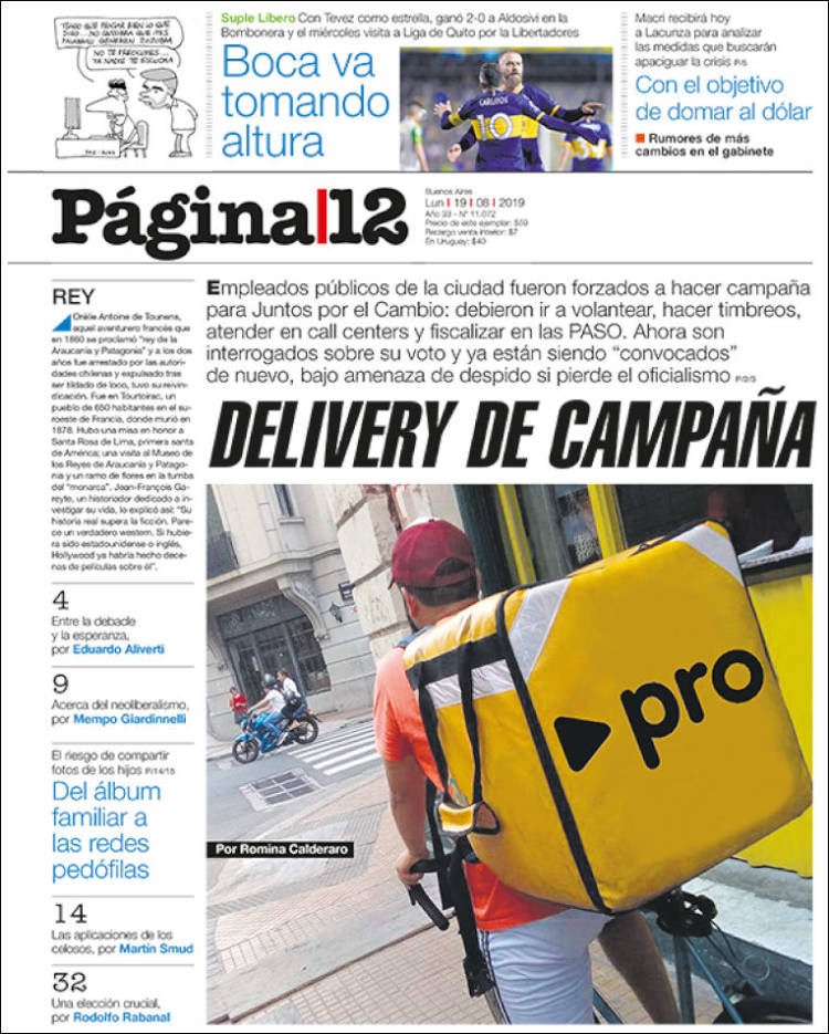 Portada de Página/12 (Argentina)