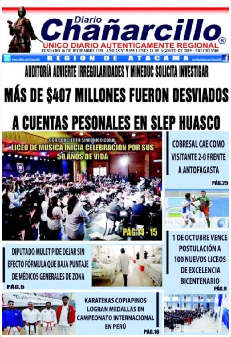 Portada de Diario Chañarcillo (Chile)