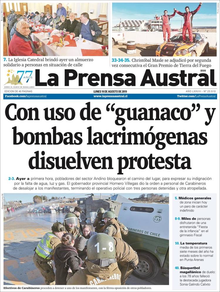 Portada de El Magallanes (Chile)