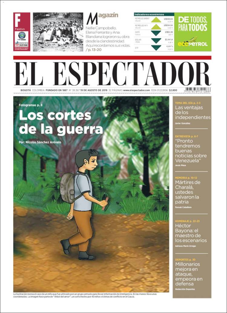 Portada de El Espectador (Colombia)