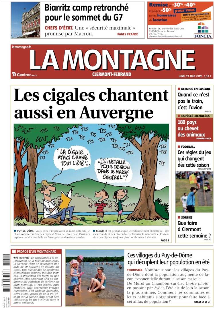 Portada de La Montagne (Francia)