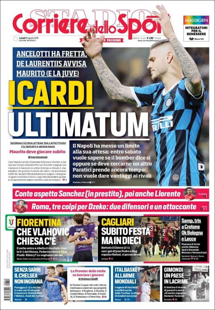 Portada de Corriere dello Sport (Italia)
