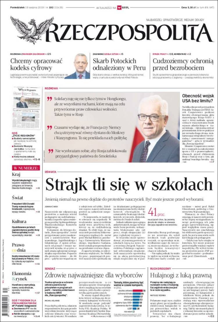 Portada de Rzeczpospolita (Polonia)