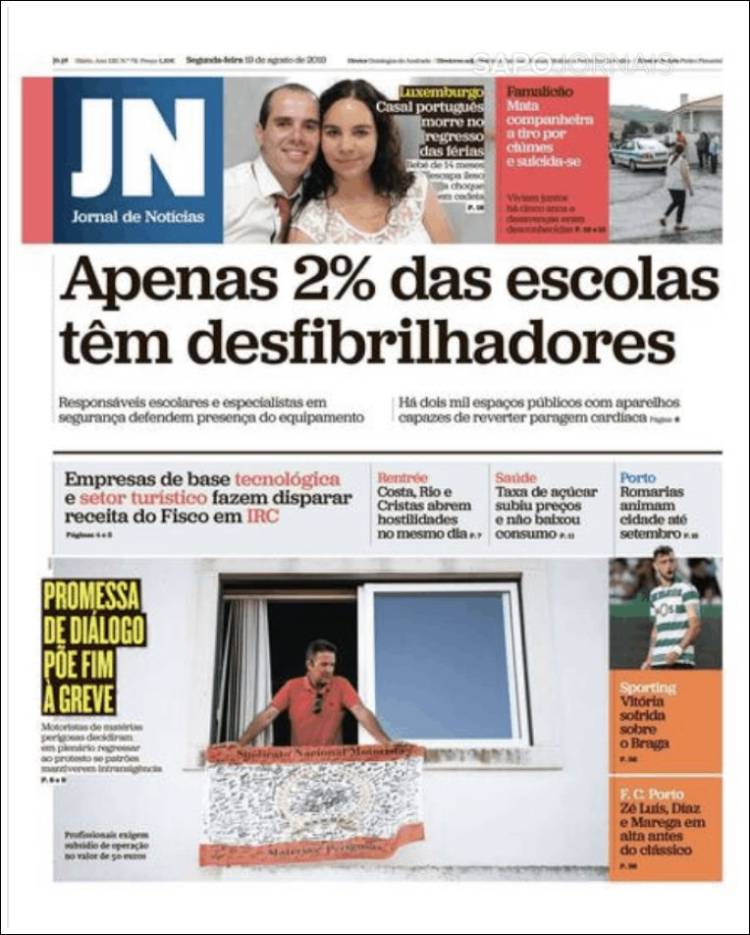 Portada de Jornal de Notícias (Portugal)