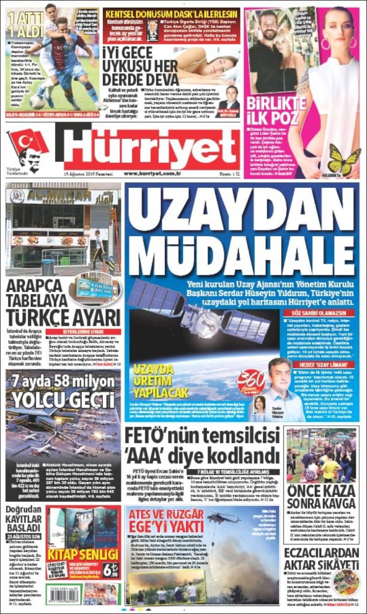 Portada de Hürriyet (Turqu&iacute;a)