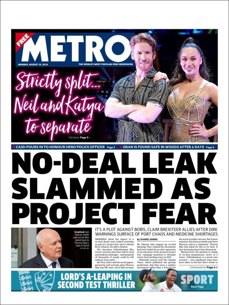 Portada de Metro (Reino Unido)