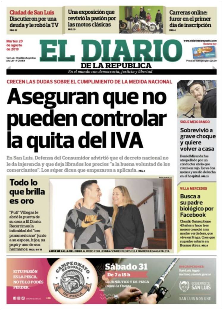 Portada de Diario de la República (Argentina)