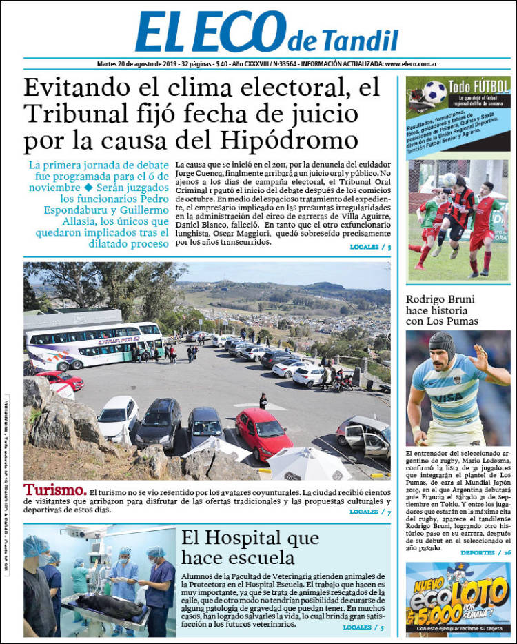 Portada de El Eco de Tandil (Argentina)