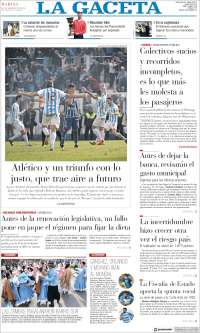 Portada de La Gaceta (Argentina)