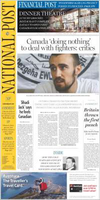 Portada de The National Post (Canadá)