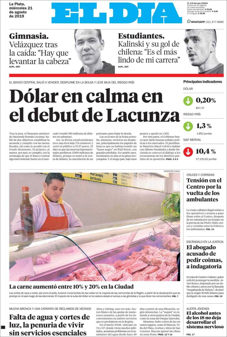 Portada de El Día de la Plata (Argentina)