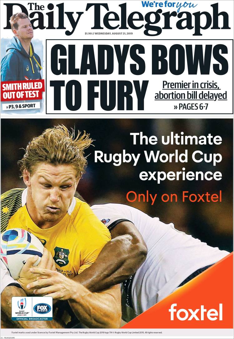 Portada de The Daily Telegraph (Australia)