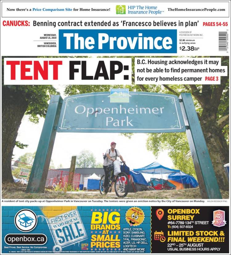 Portada de The Province (Canadá)