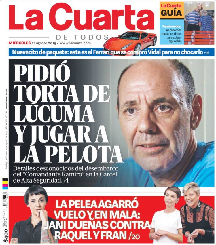 Portada de La Cuarta (Chile)