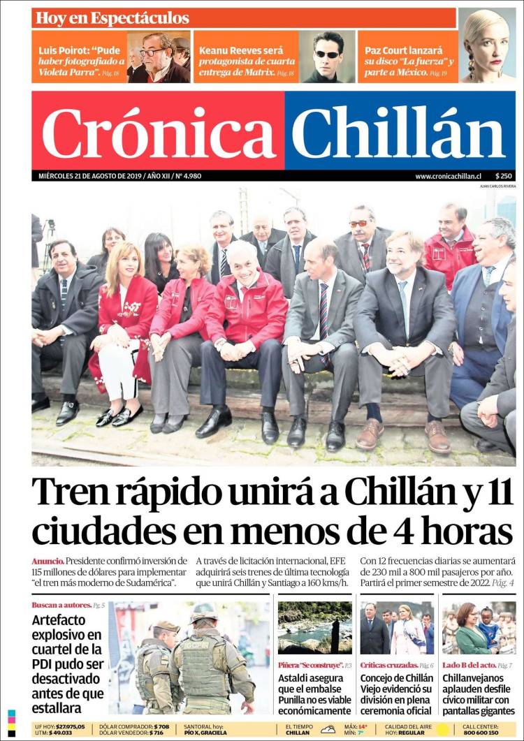 Portada de Crónica Chillán (Chile)