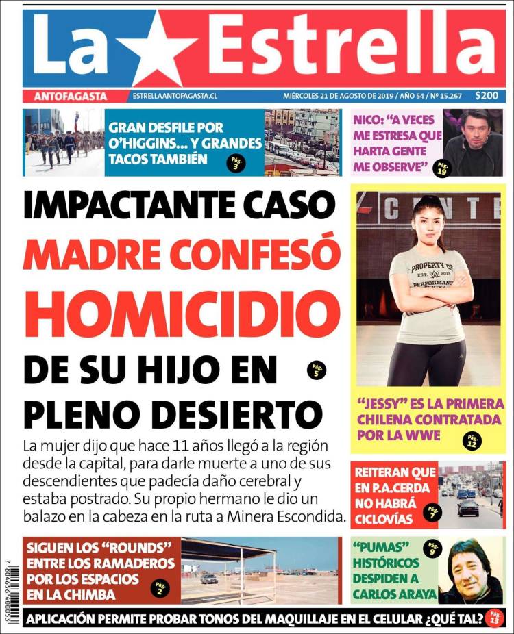 Portada de La Estrella del Norte (Chile)