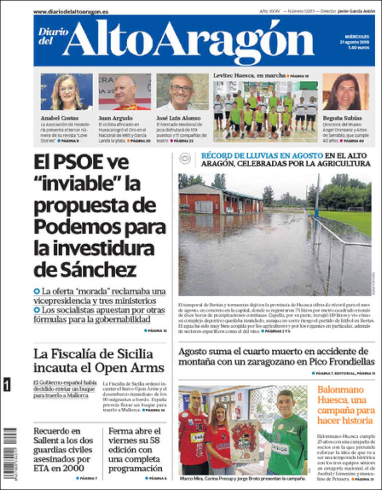 Portada de Diario del AltoAragón (Espa&ntilde;a)