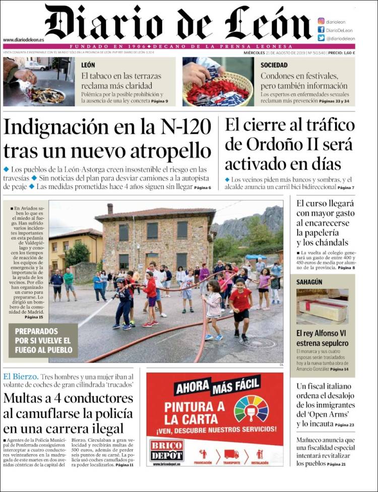 Portada de Diario de León (Espa&ntilde;a)