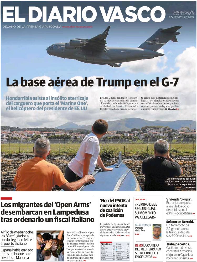 Portada de Diario Vasco (Espa&ntilde;a)
