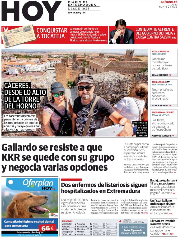 Portada de Hoy - Caceres (Espa&ntilde;a)