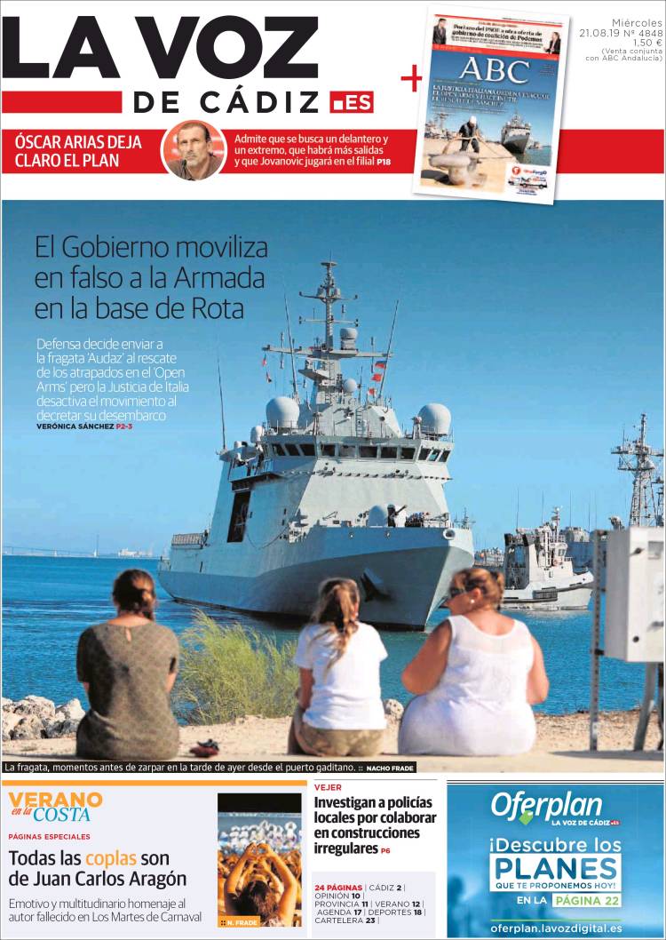 Portada de La Voz de Cádiz (Espa&ntilde;a)