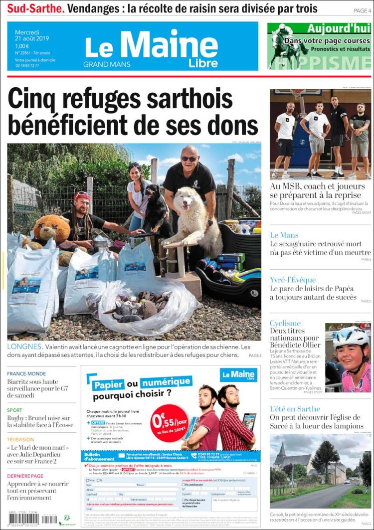 Portada de Le Maine Libre (Francia)