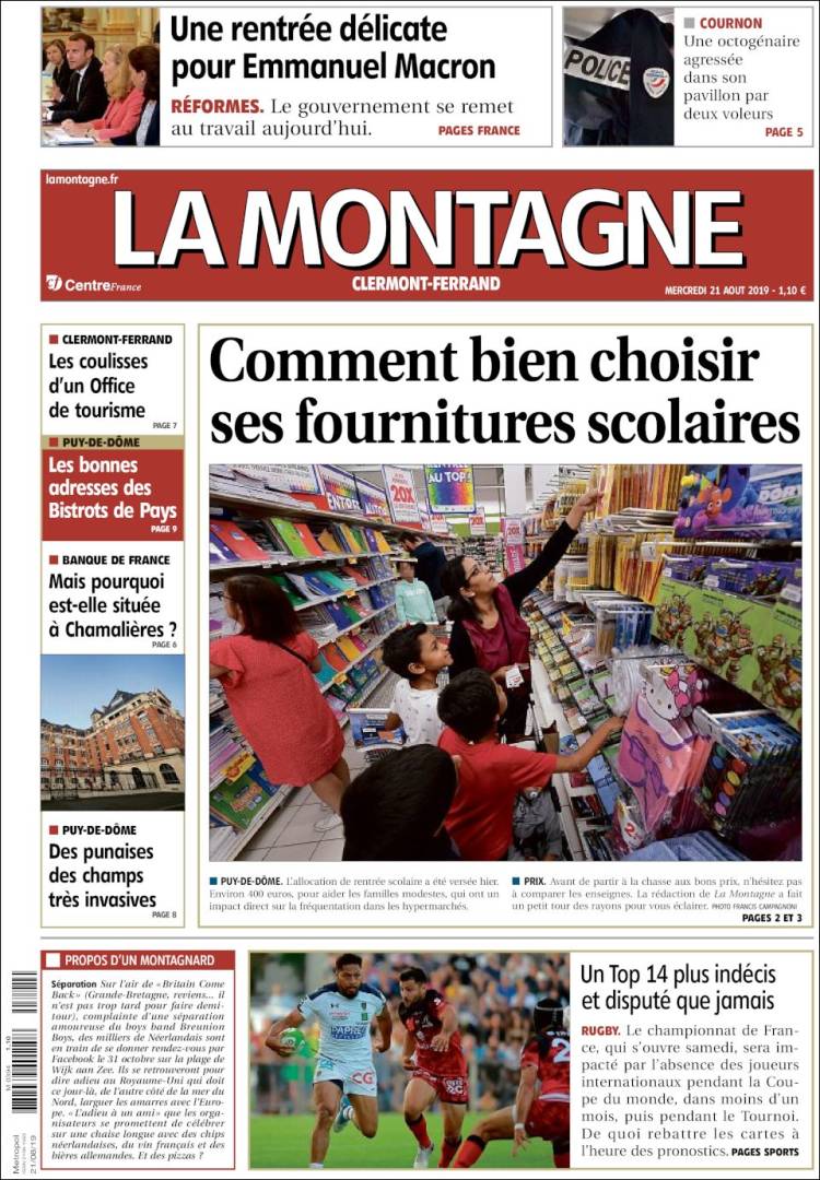 Portada de La Montagne (Francia)