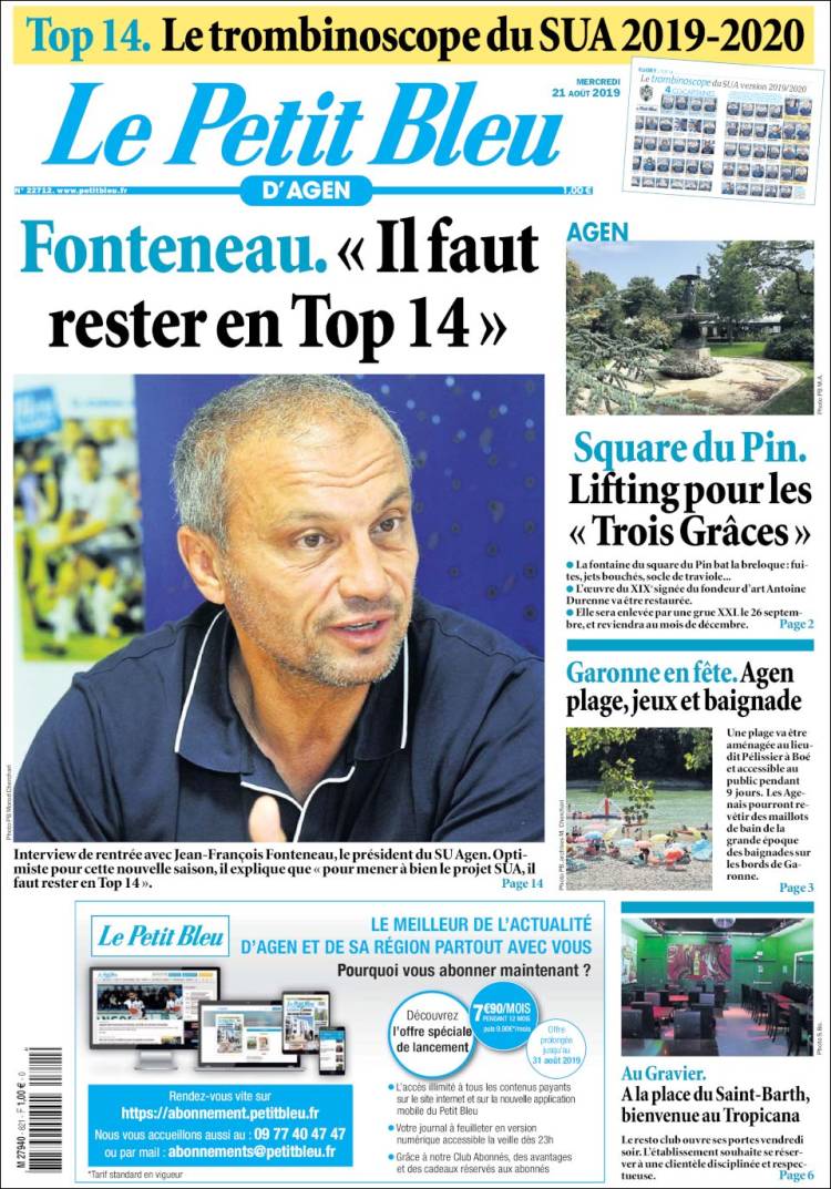 Portada de Le Petit Bleu (Francia)