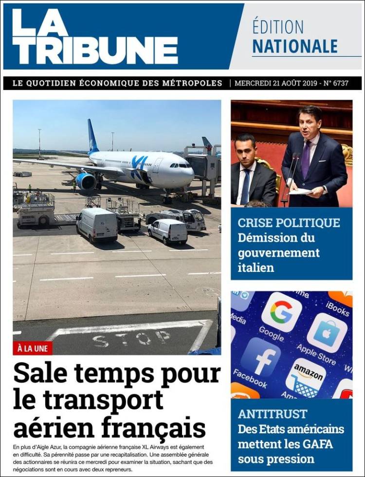 Portada de La Tribune (Francia)