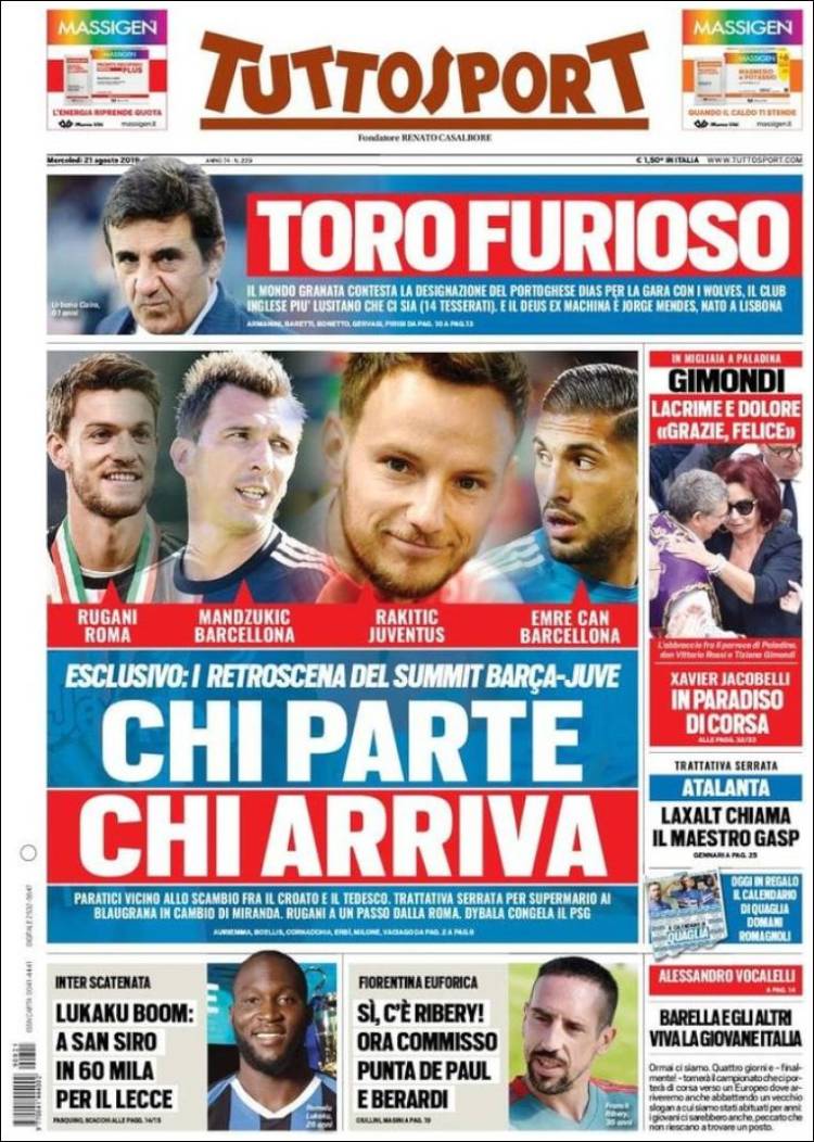 Portada de Tuttosport (Italia)