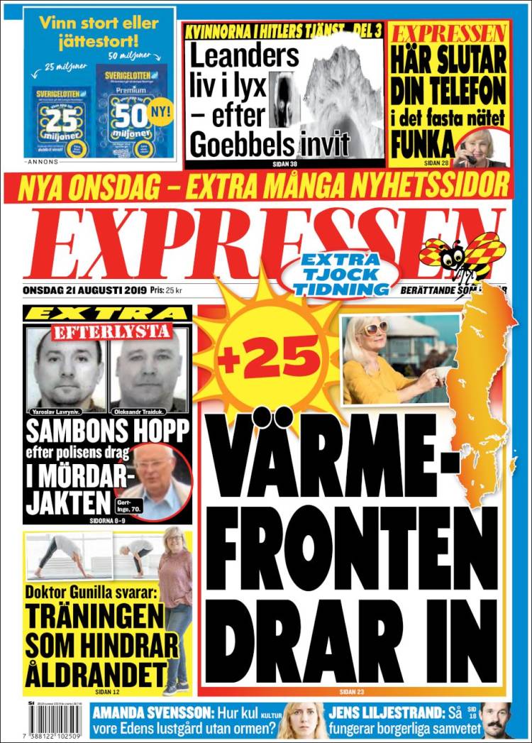 Portada de Expressen (Suecia)