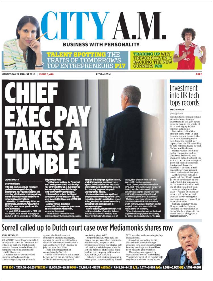 Portada de City A.M. (Reino Unido)