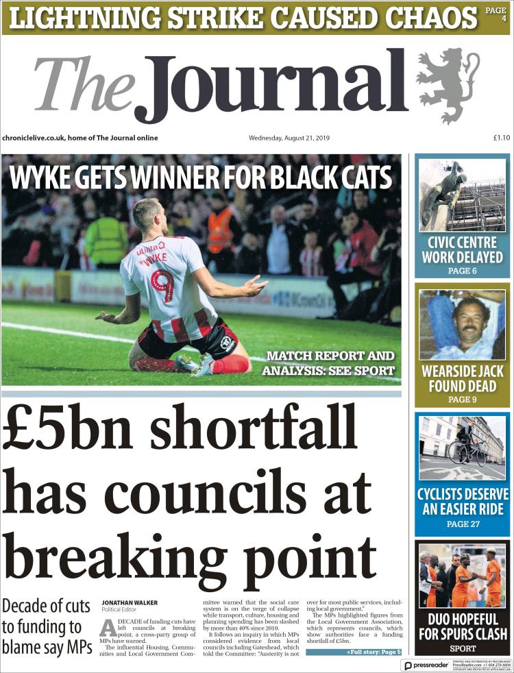 Portada de The Journal (Reino Unido)