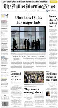 Portada de Dallas Morning News (USA)