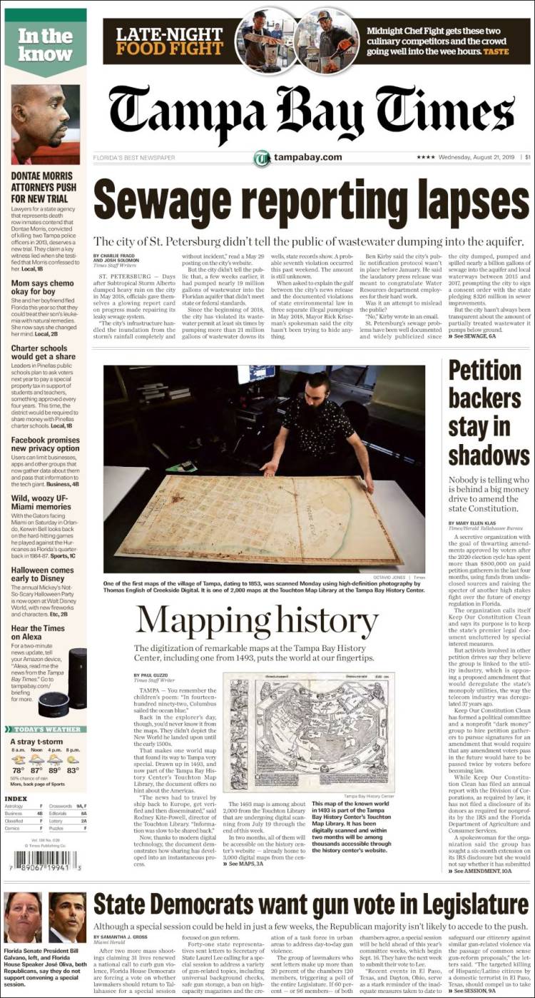 Portada de Tampa Bay Times (USA)