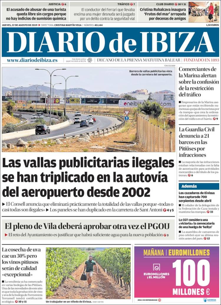 Portada de Diario de Ibiza (España)