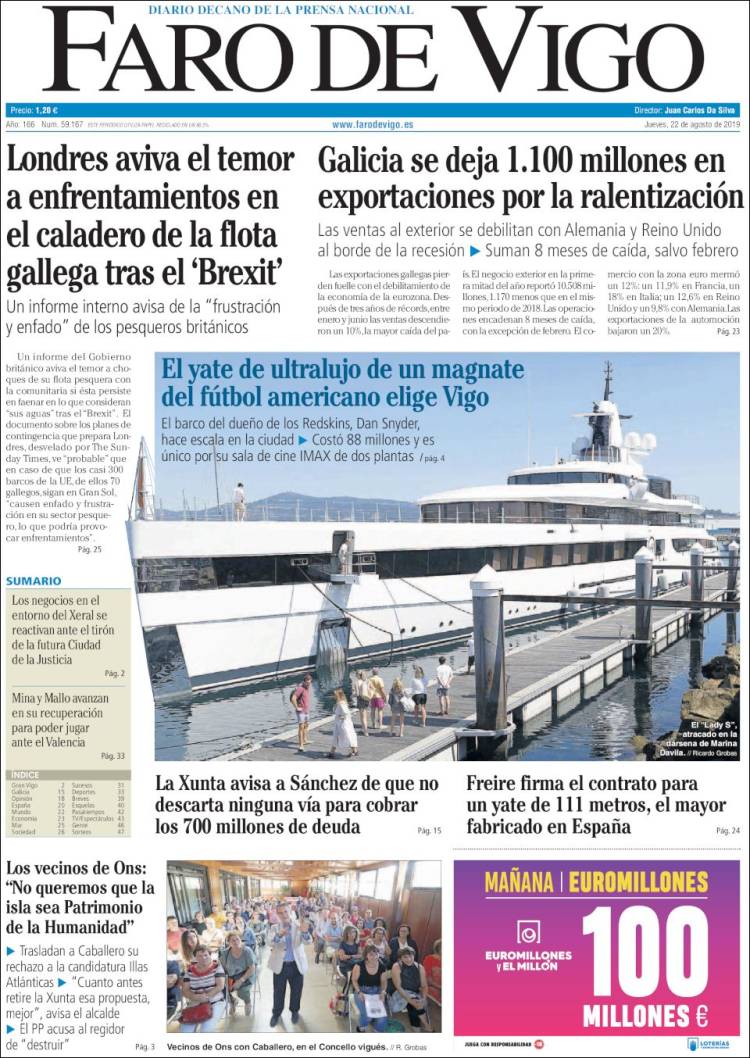 Portada de Faro de Vigo (Espa&ntilde;a)